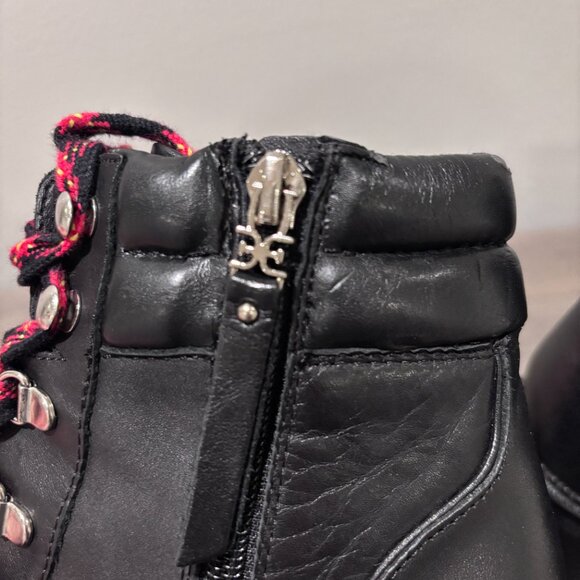 Sam Edelman Stacked Heel Black Leather Boot - Picture 5 of 10